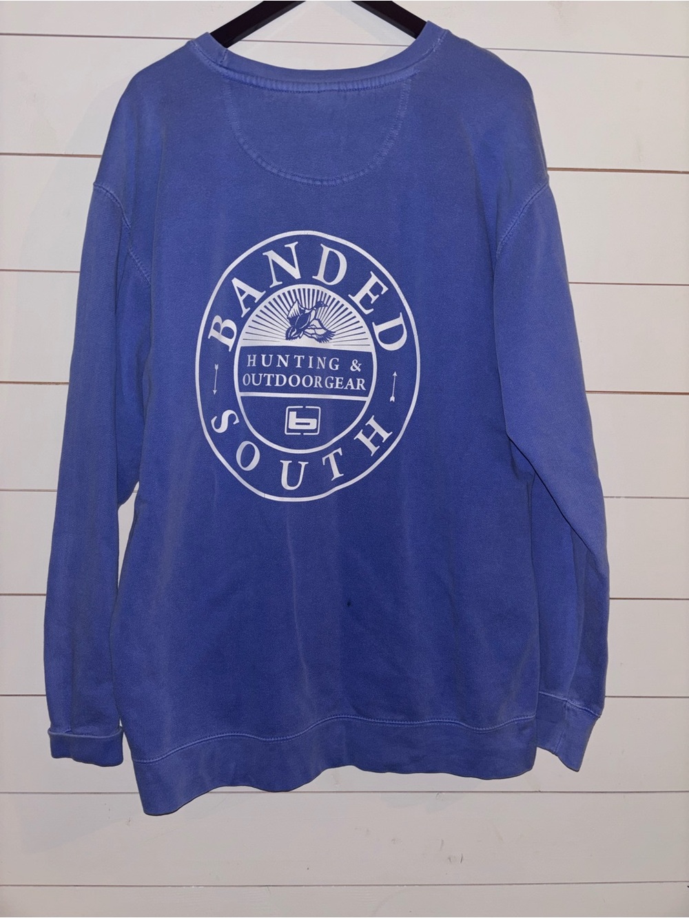 Banded Men's Crewneck Sweater - Blue